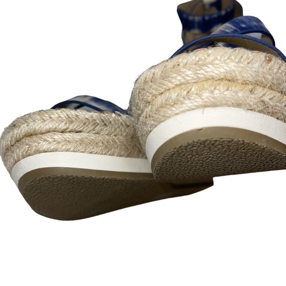 Coconuts by Matisse Women's Sandals Size 9M Blue/White Ankle Buckle Espadrille - Picture 11 of 12